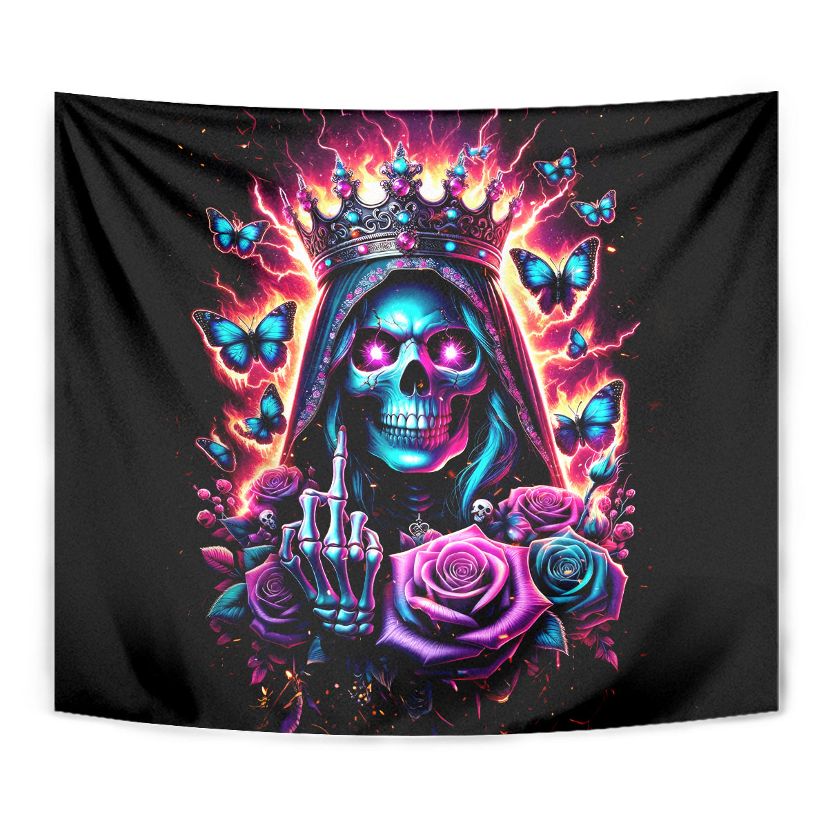 Thunder Skull Tapestry Bitch I'm Not A Princess I'm The Fucking Queen