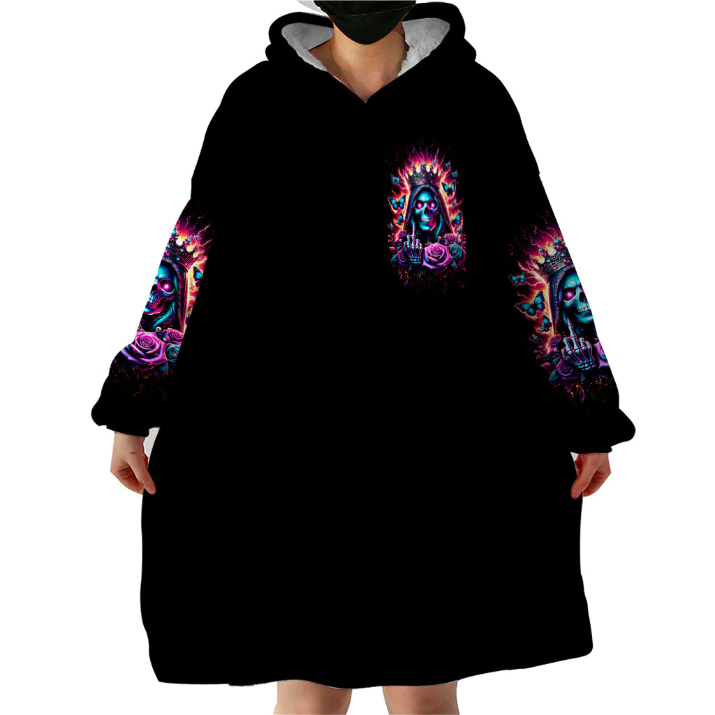 Thunder Skull Wearable Blanket Hoodie Bitch I'm Not A Princess I'm The Fucking Queen