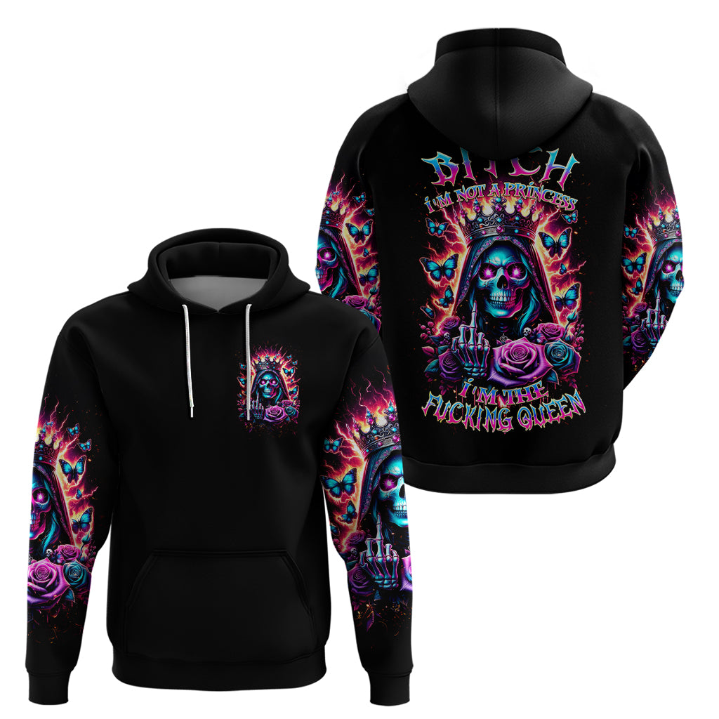Thunder Skull Zip Hoodie Bitch I'm Not A Princess I'm The Fucking Queen