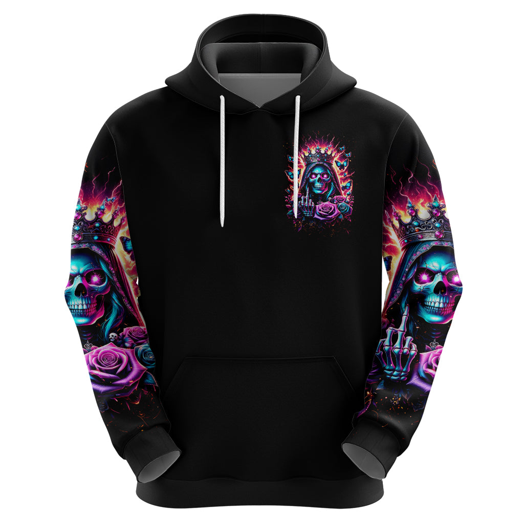 Thunder Skull Zip Hoodie Bitch I'm Not A Princess I'm The Fucking Queen