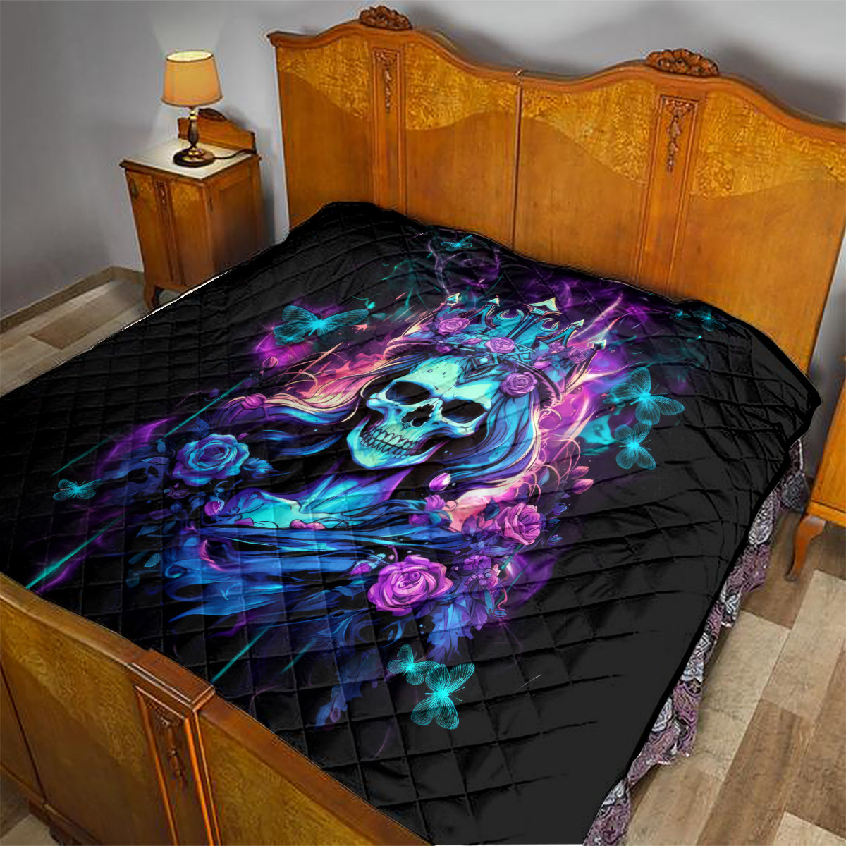 Rose Skull Quilt Bitch I'm Not A Princess I'm The Fucking Queen