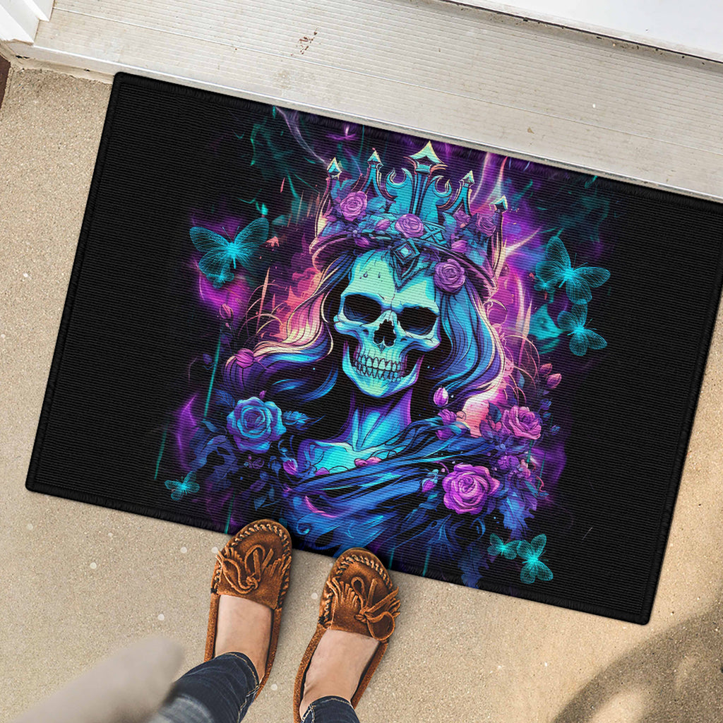 Rose Skull Rubber Doormat Bitch I'm Not A Princess I'm The Fucking Queen