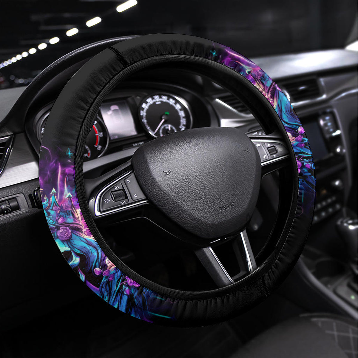 Rose Skull Steering Wheel Cover Bitch I'm Not A Princess I'm The Fucking Queen