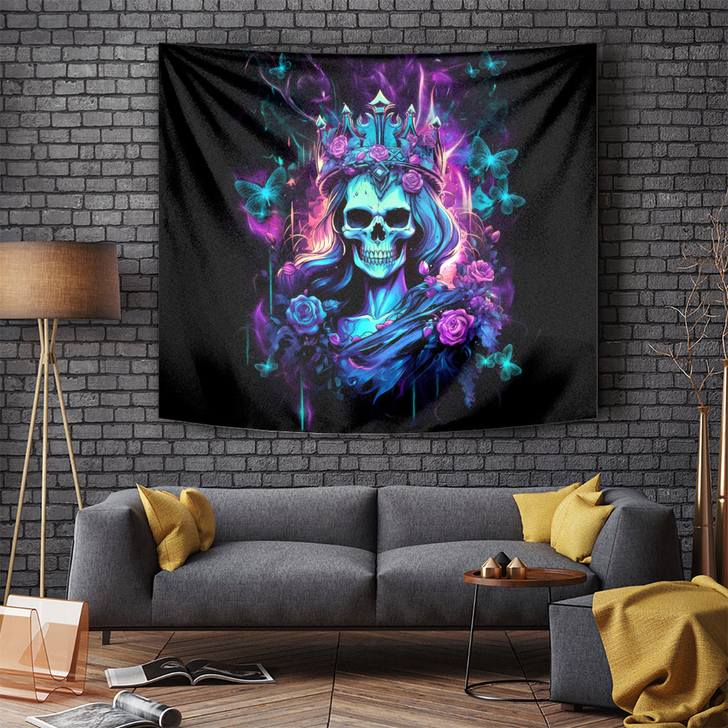 Rose Skull Tapestry Bitch I'm Not A Princess I'm The Fucking Queen