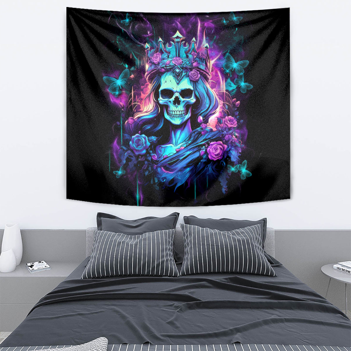 Rose Skull Tapestry Bitch I'm Not A Princess I'm The Fucking Queen