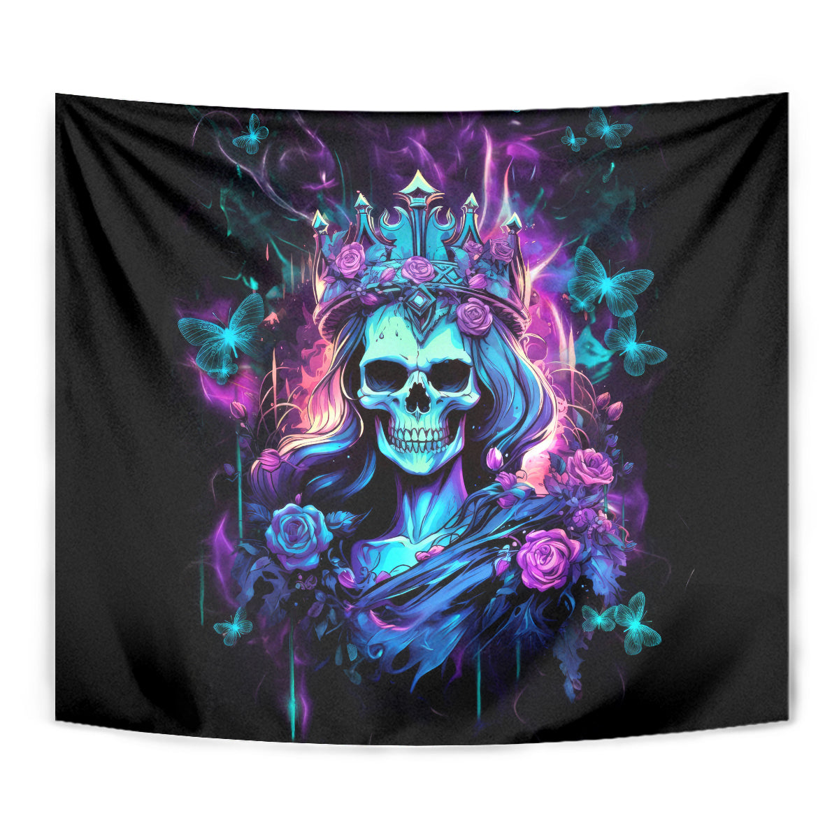 Rose Skull Tapestry Bitch I'm Not A Princess I'm The Fucking Queen