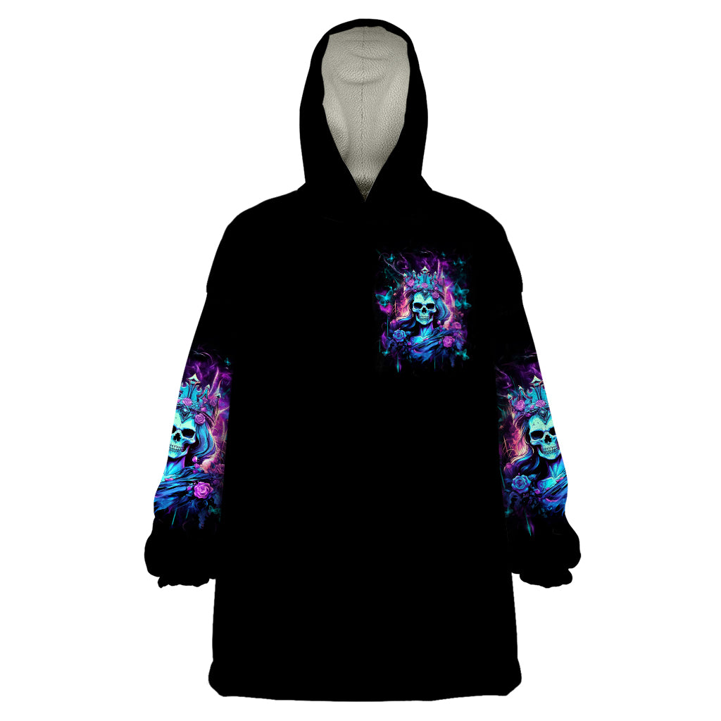 Rose Skull Wearable Blanket Hoodie Bitch I'm Not A Princess I'm The Fucking Queen
