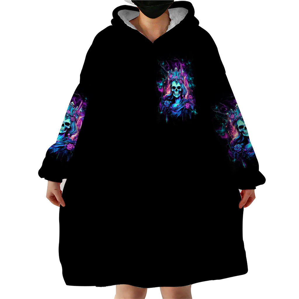 Rose Skull Wearable Blanket Hoodie Bitch I'm Not A Princess I'm The Fucking Queen