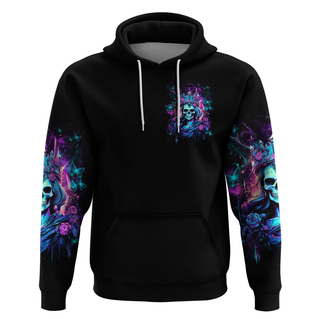 Rose Skull Zip Hoodie Bitch I'm Not A Princess I'm The Fucking Queen