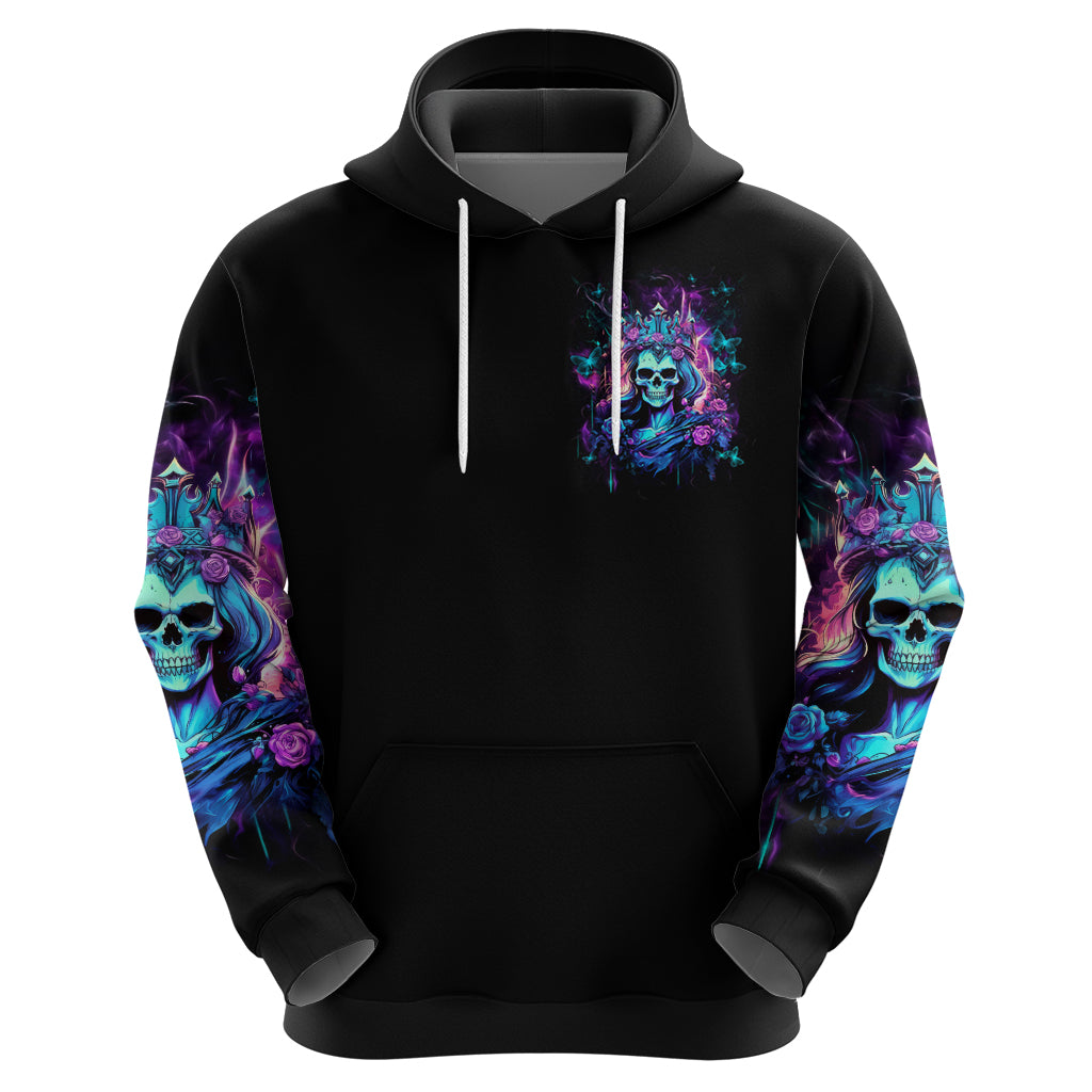 Rose Skull Zip Hoodie Bitch I'm Not A Princess I'm The Fucking Queen