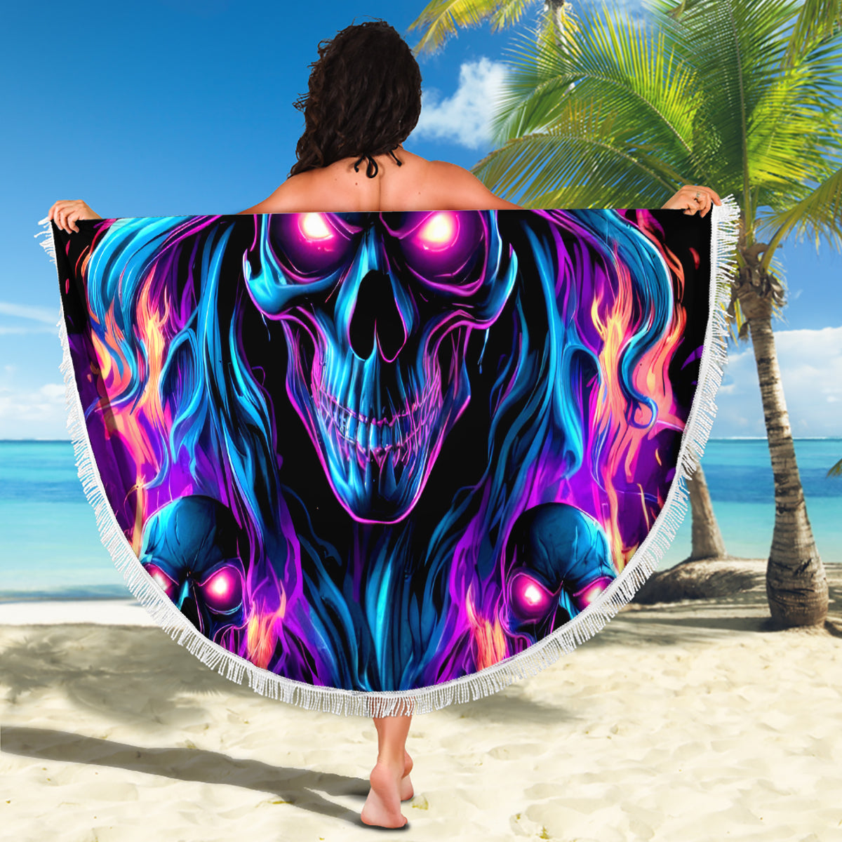 Flame Skull Beach Blanket Did I Piss You Off That Great At Least I'm Doing Something Right