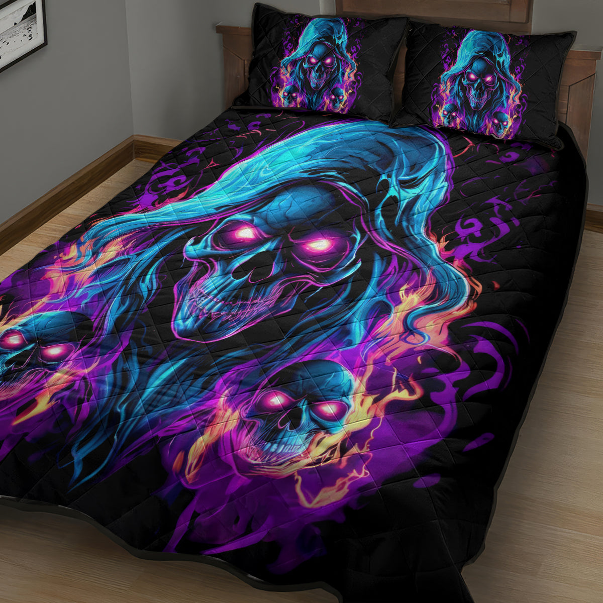 Flame Skull Quilt Bed Set Did I Piss You Off That Great At Least I'm Doing Something Right
