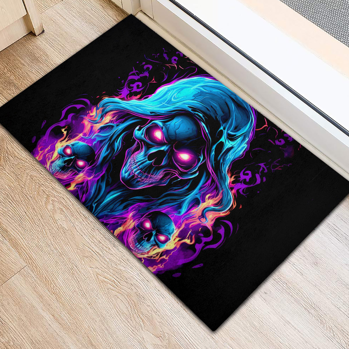 Flame Skull Rubber Doormat Did I Piss You Off That Great At Least I'm Doing Something Right