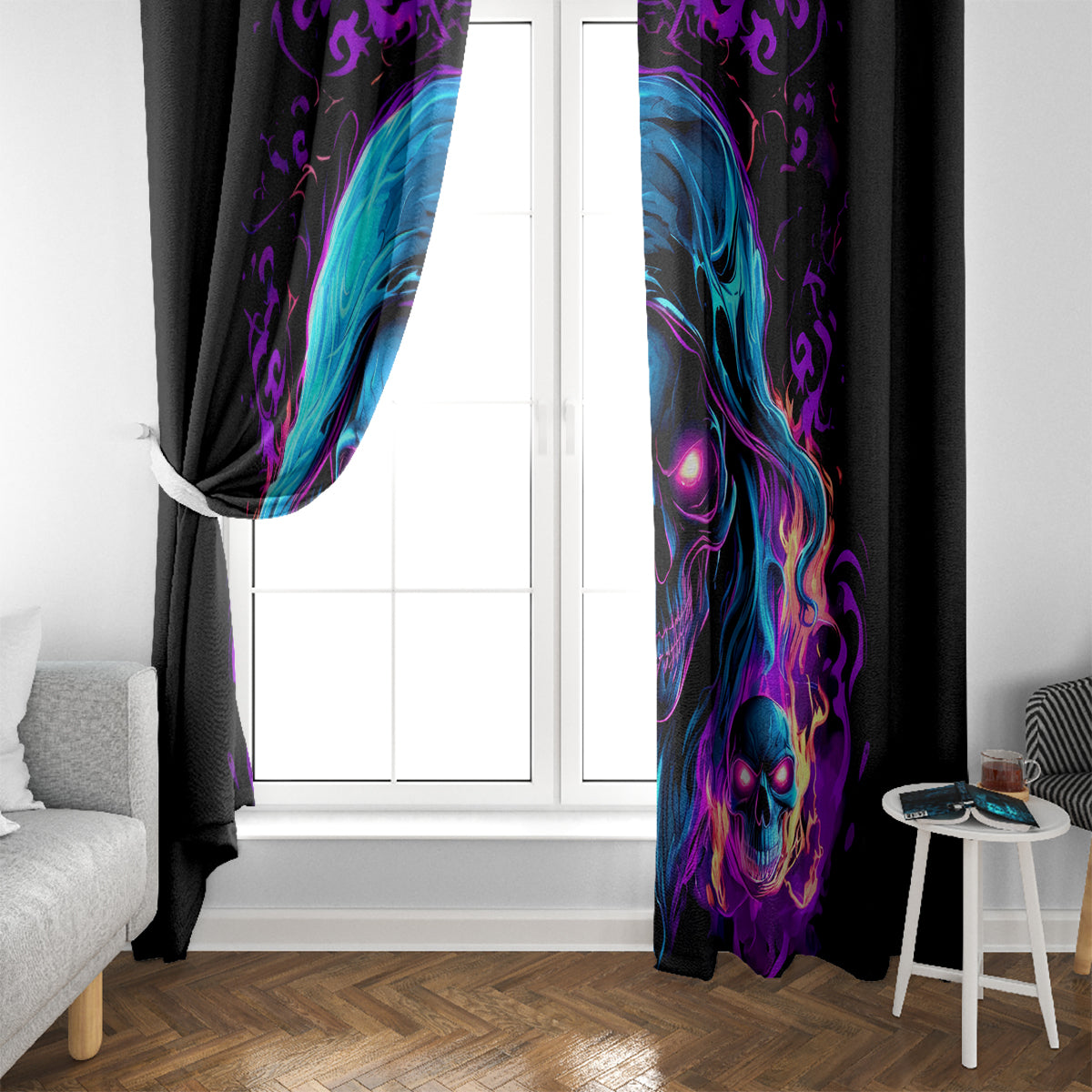 Flame Skull Window Curtain Did I Piss You Off That Great At Least I'm Doing Something Right