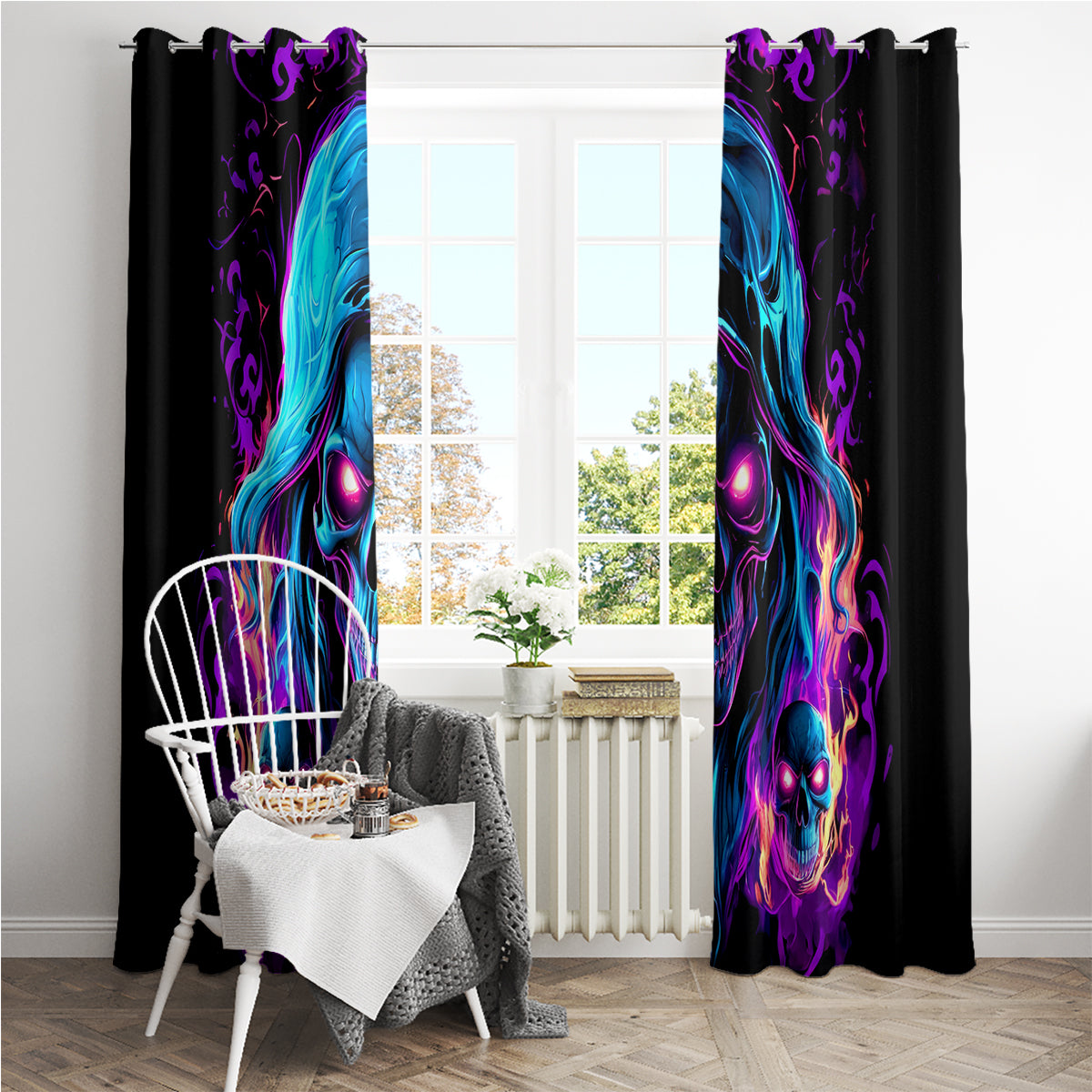 Flame Skull Window Curtain Did I Piss You Off That Great At Least I'm Doing Something Right