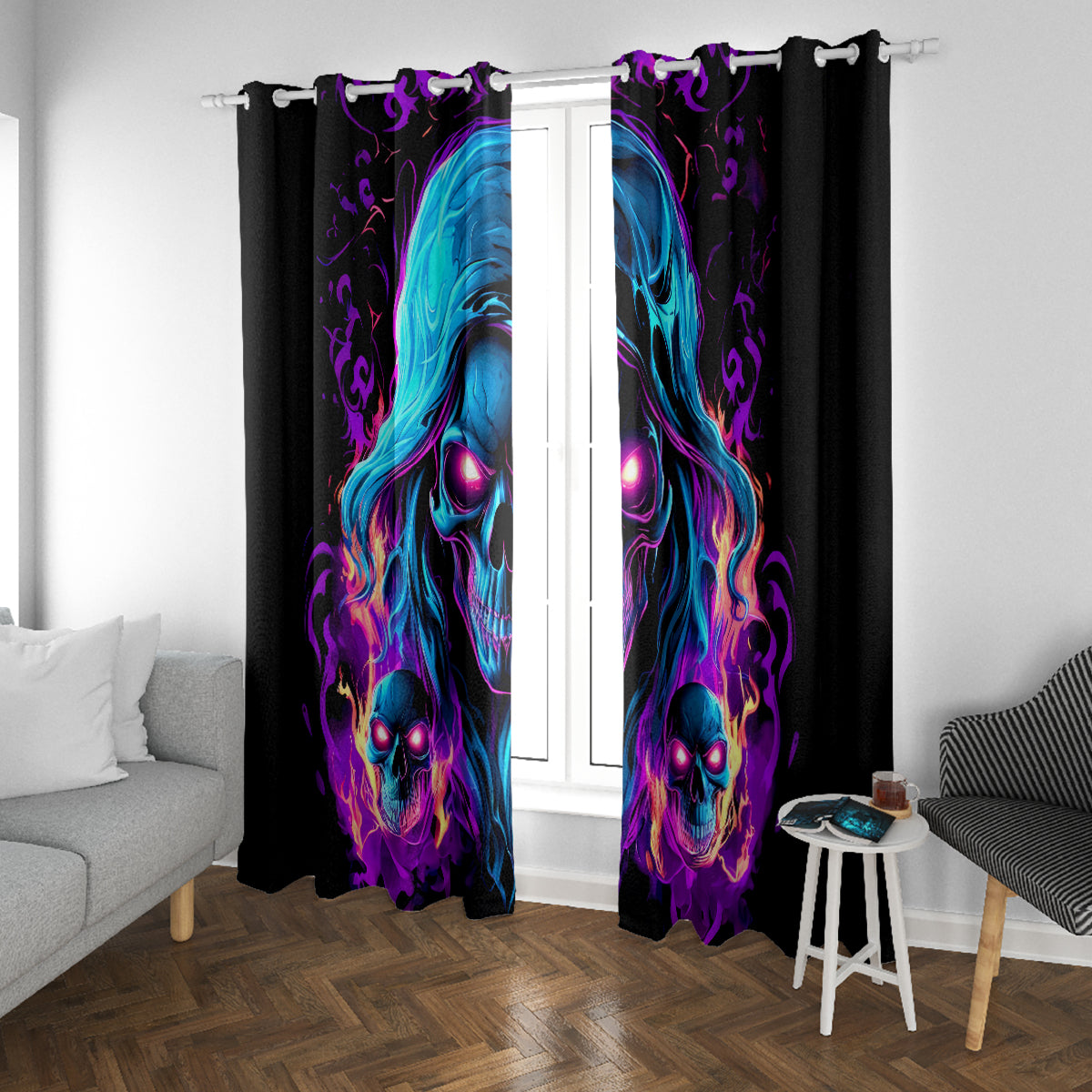 Flame Skull Window Curtain Did I Piss You Off That Great At Least I'm Doing Something Right