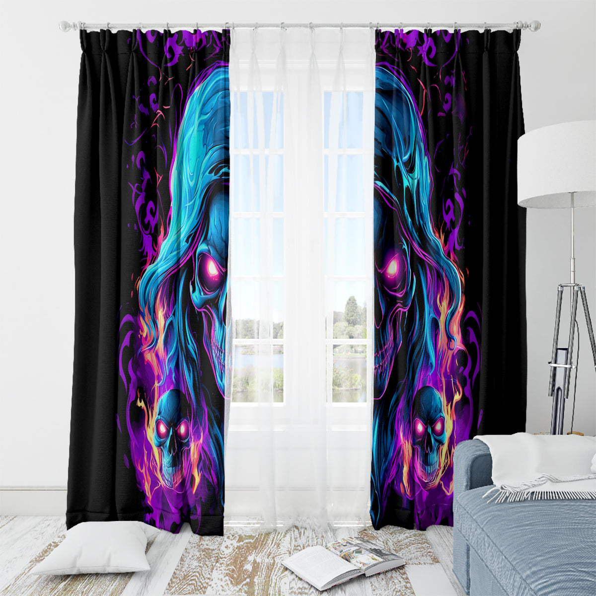 Flame Skull Window Curtain Did I Piss You Off That Great At Least I'm Doing Something Right