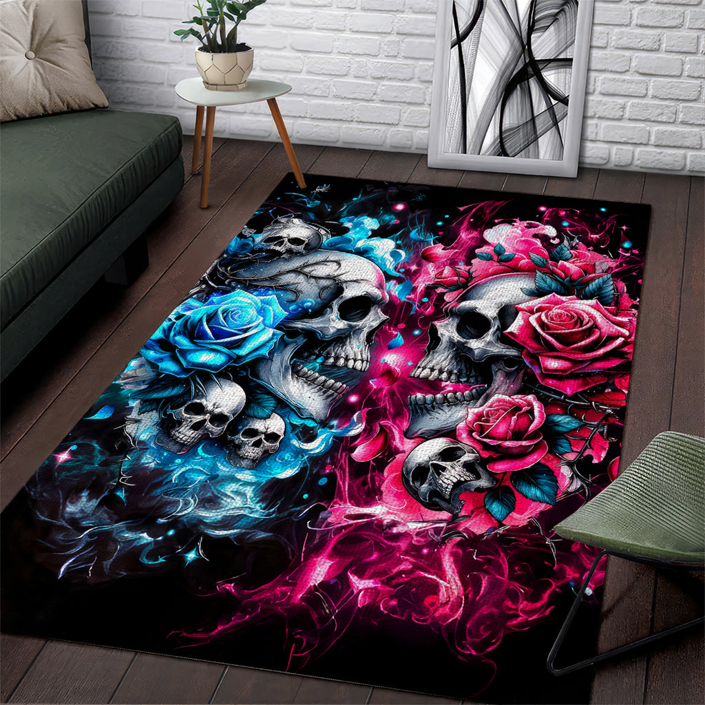 Couple Skull Area Rug Don't Try To Figure Me Out I'm Special