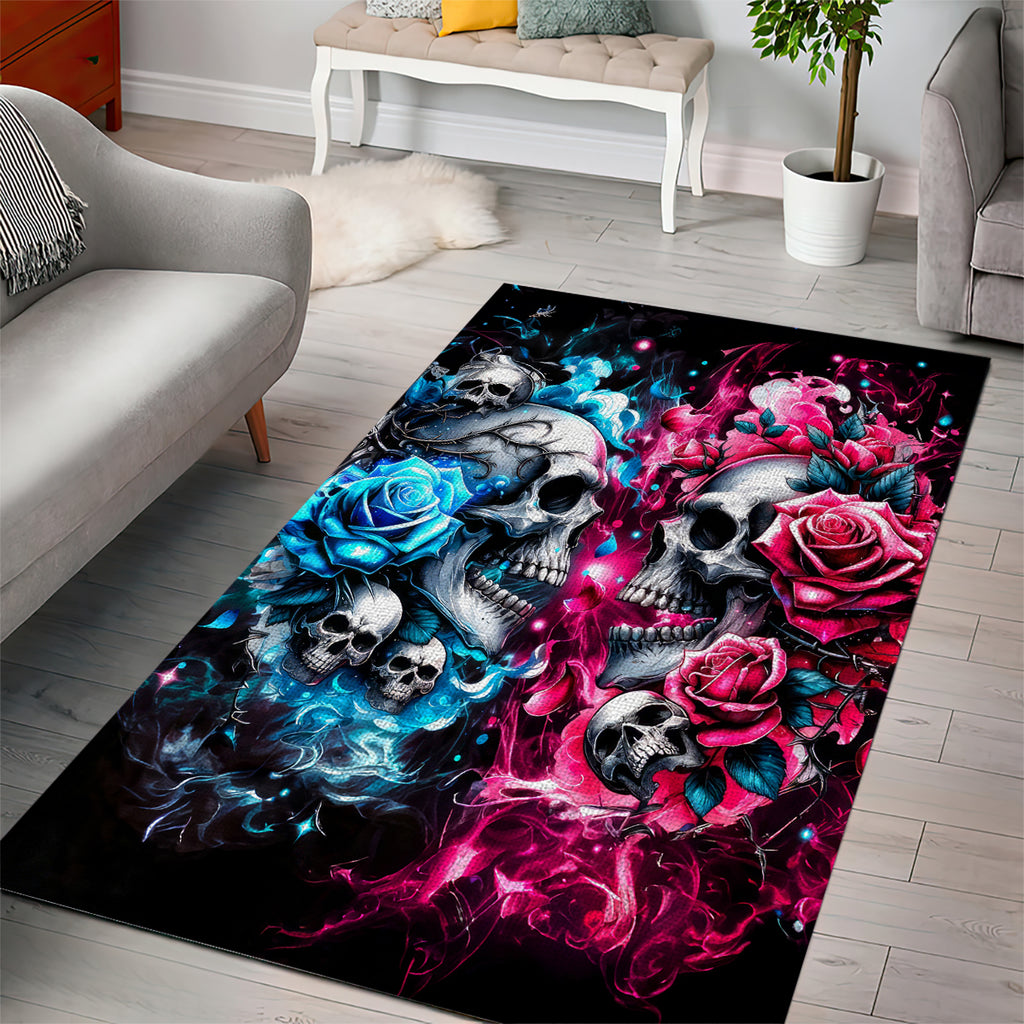 Couple Skull Area Rug Don't Try To Figure Me Out I'm Special