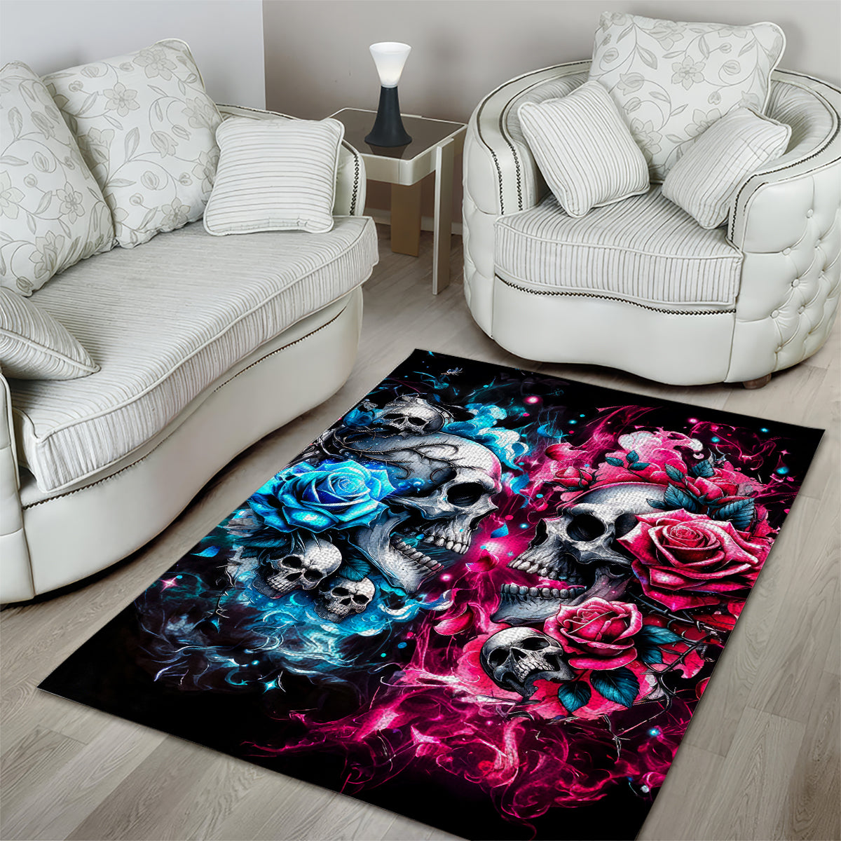 Couple Skull Area Rug Don't Try To Figure Me Out I'm Special