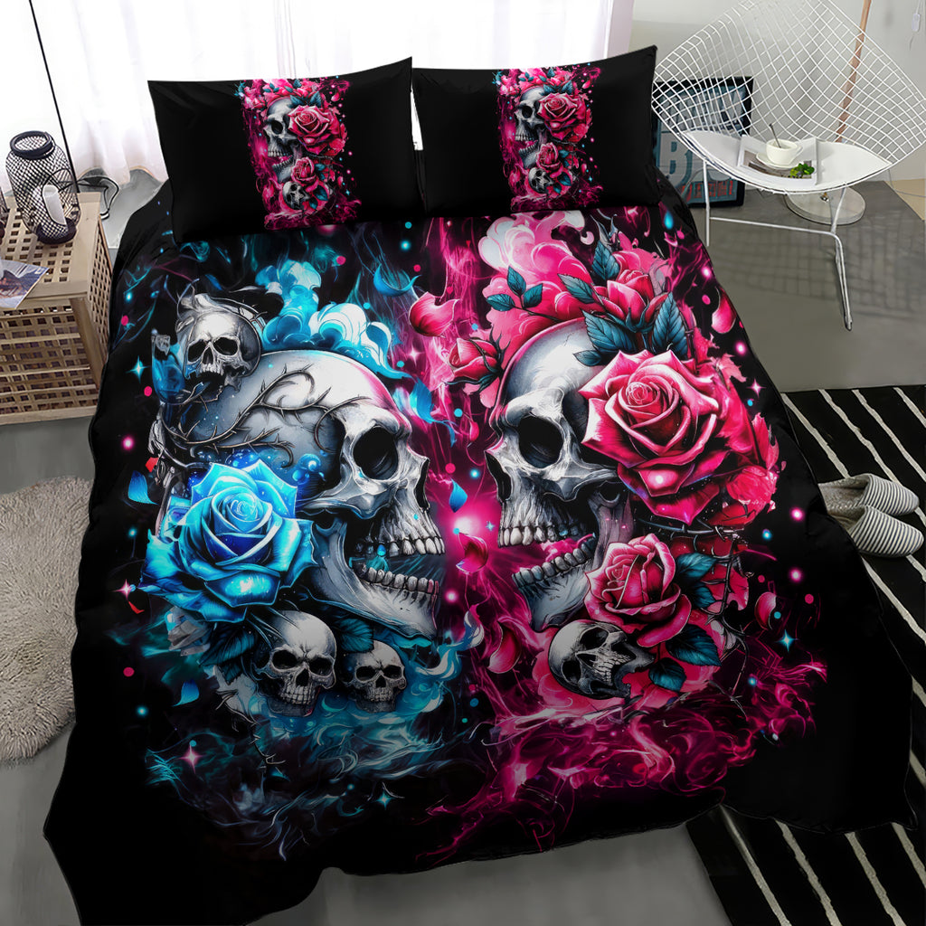 Couple Skull Bedding Set Don't Try To Figure Me Out I'm Special