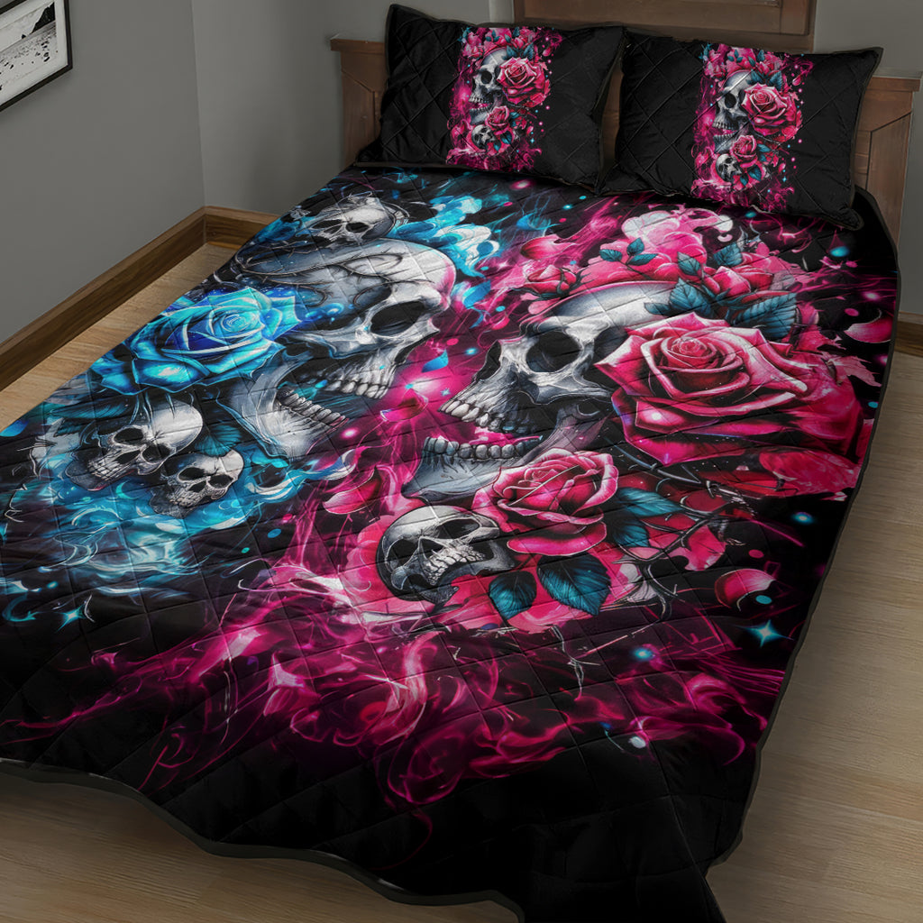 Couple Skull Quilt Bed Set Don't Try To Figure Me Out I'm Special
