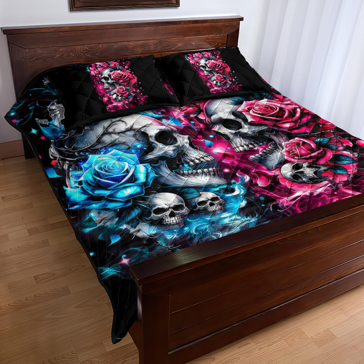 Couple Skull Quilt Bed Set Don't Try To Figure Me Out I'm Special