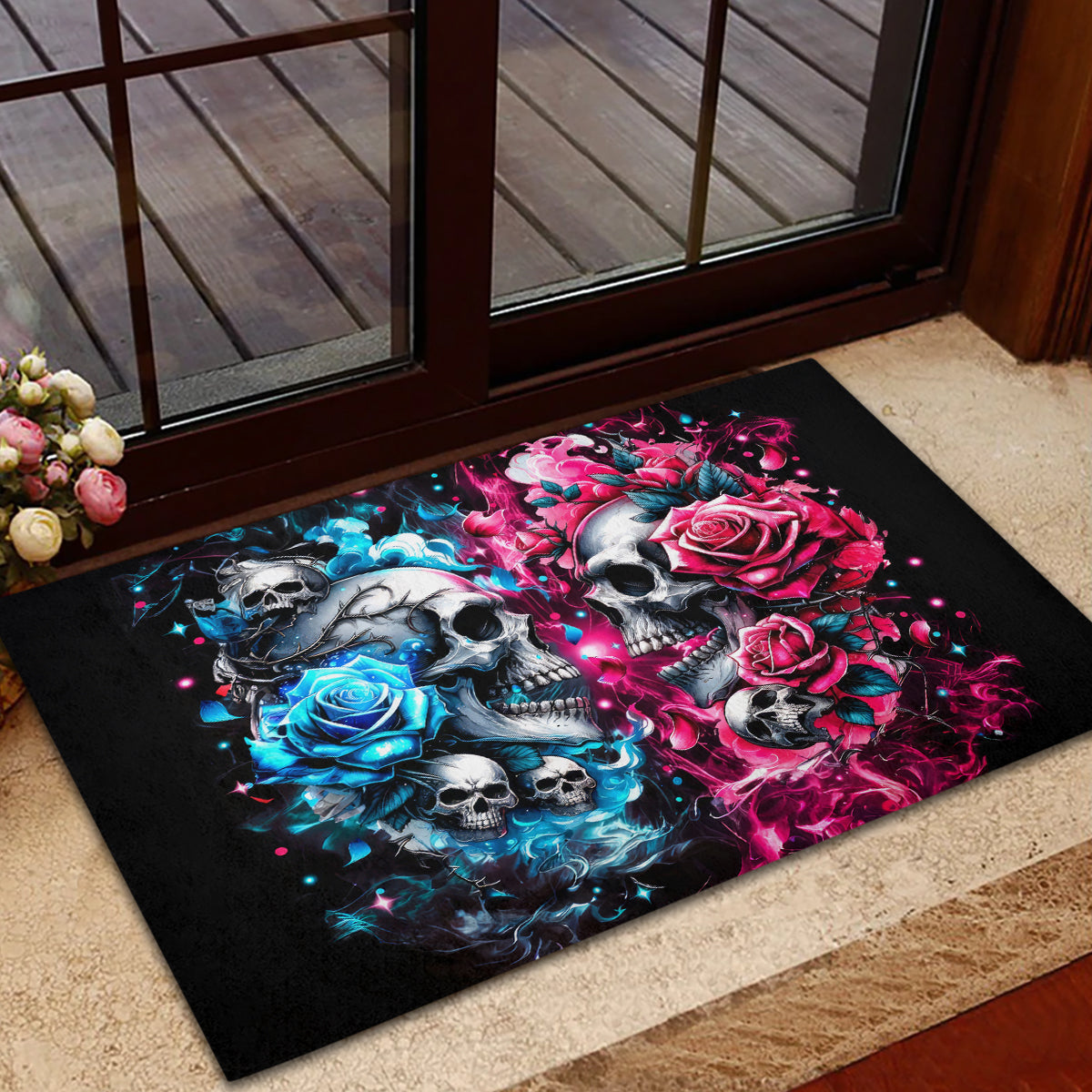Couple Skull Rubber Doormat Don't Try To Figure Me Out I'm Special