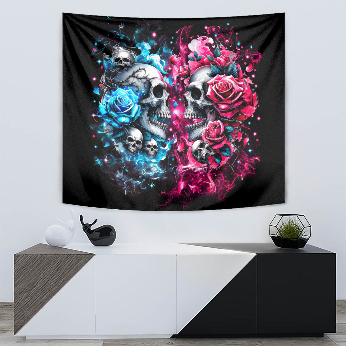 Couple Skull Tapestry Don't Try To Figure Me Out I'm Special