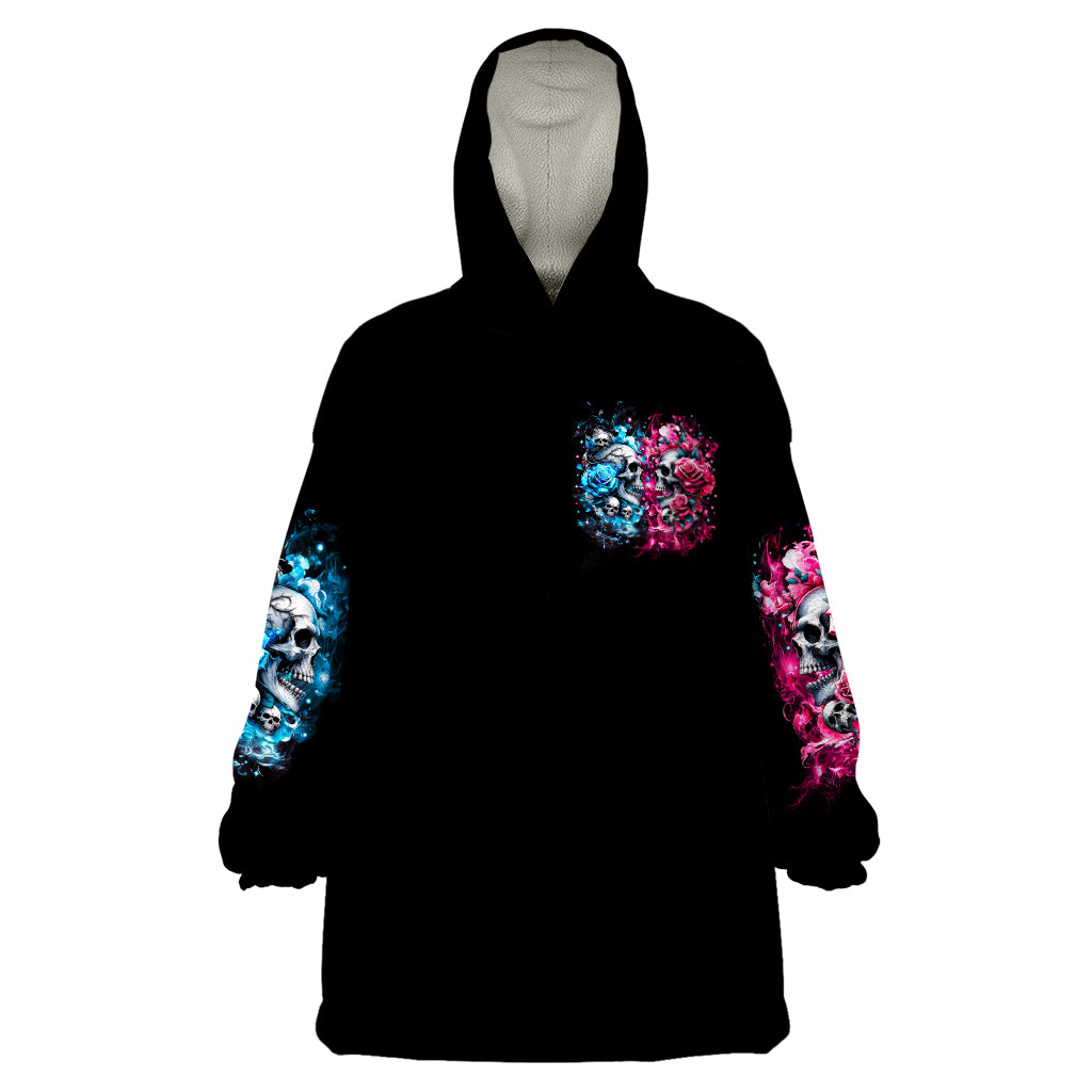 Couple Skull Wearable Blanket Hoodie Don't Try To Figure Me Out I'm Special