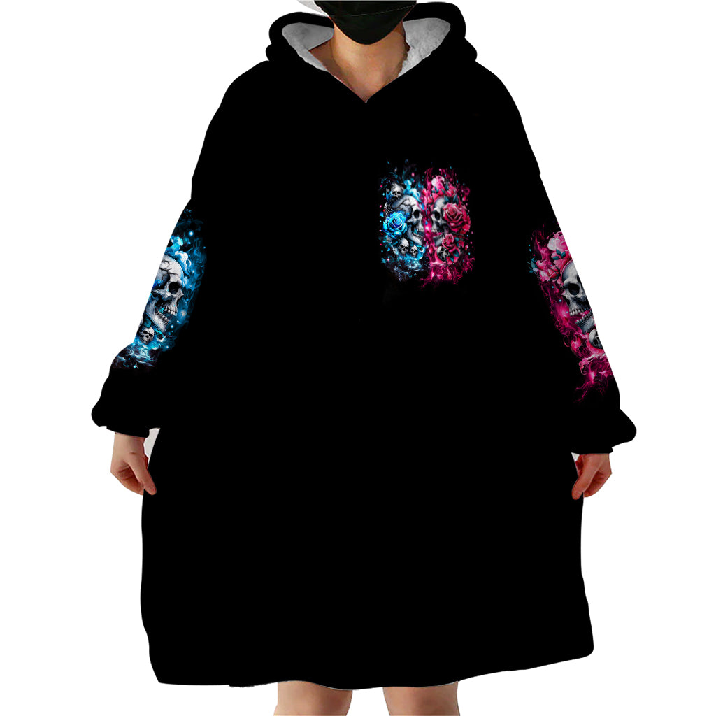 Couple Skull Wearable Blanket Hoodie Don't Try To Figure Me Out I'm Special