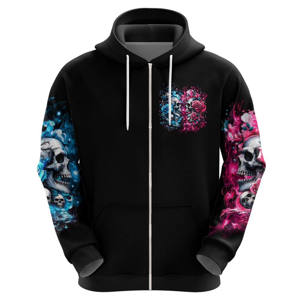 Couple Skull Zip Hoodie Don't Try To Figure Me Out I'm Special
