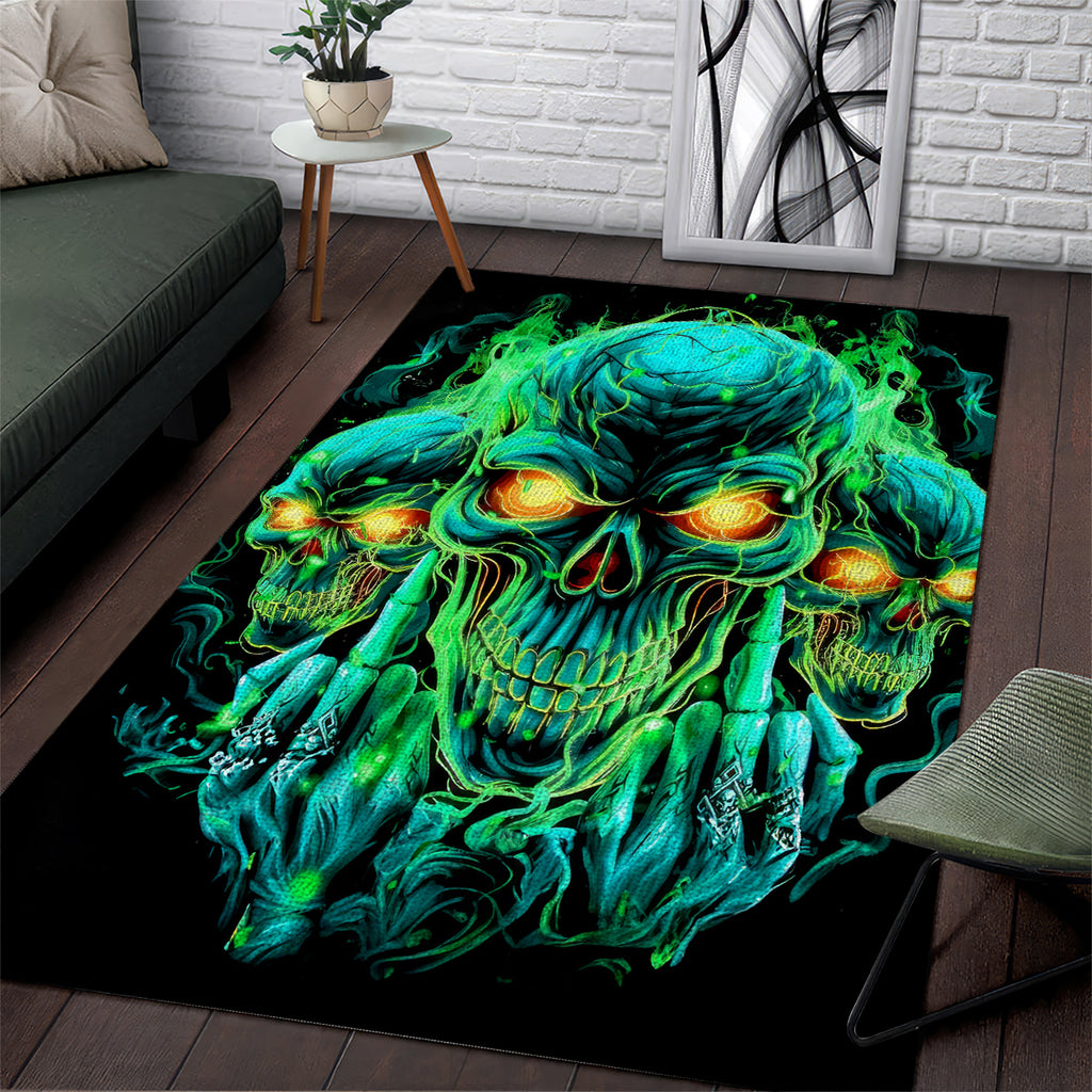 Flame Skull Area Rug Fuck You You Fuckin Fuck