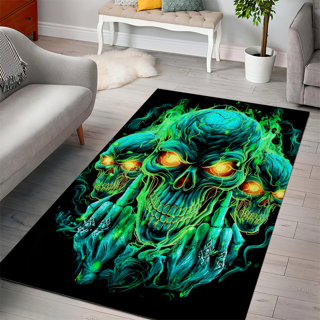 Flame Skull Area Rug Fuck You You Fuckin Fuck