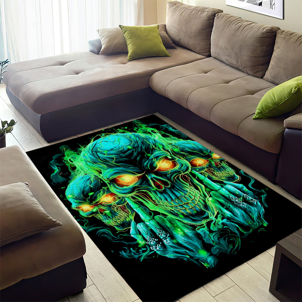 Flame Skull Area Rug Fuck You You Fuckin Fuck