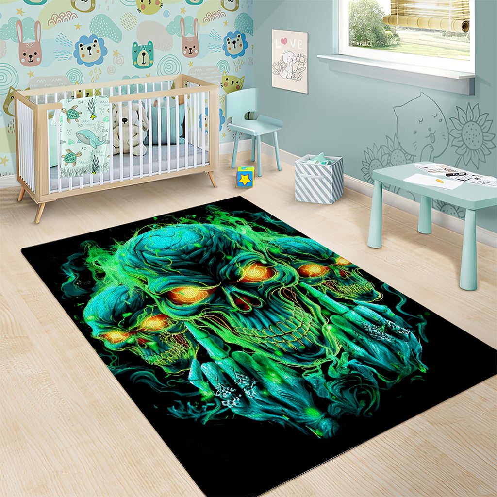 Flame Skull Area Rug Fuck You You Fuckin Fuck
