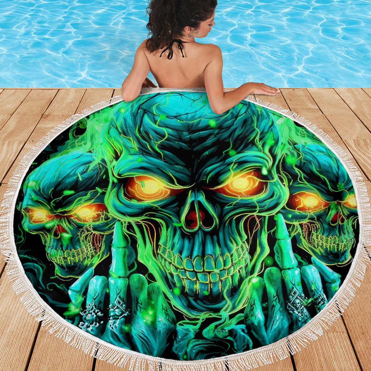 Flame Skull Beach Blanket Fuck You You Fuckin Fuck