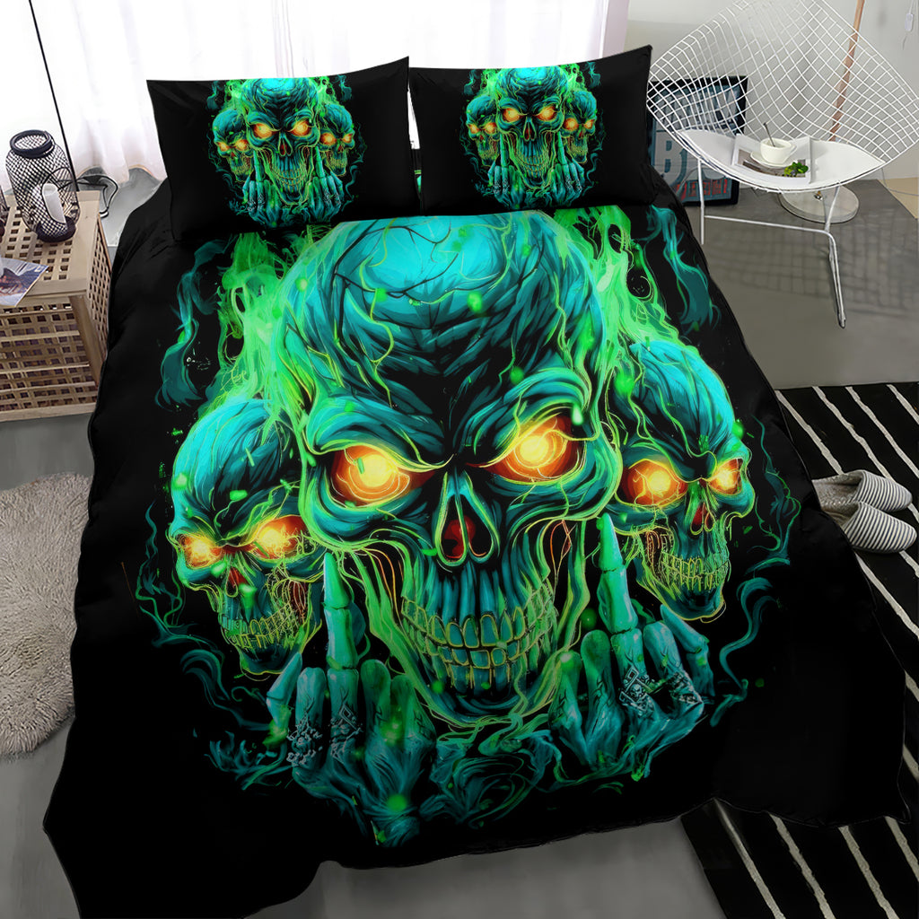 Flame Skull Bedding Set Fuck You You Fuckin Fuck