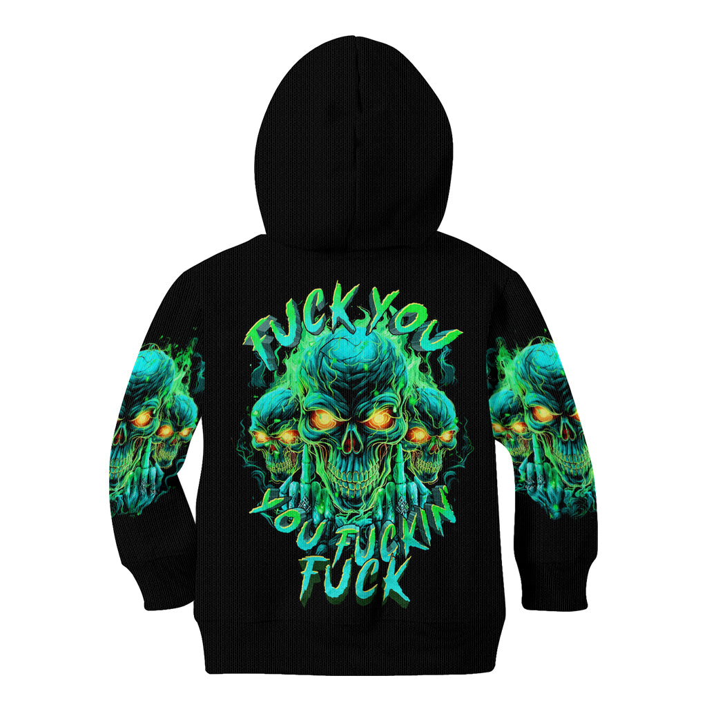 Flame Skull Kid Hoodie Fuck You You Fuckin Fuck