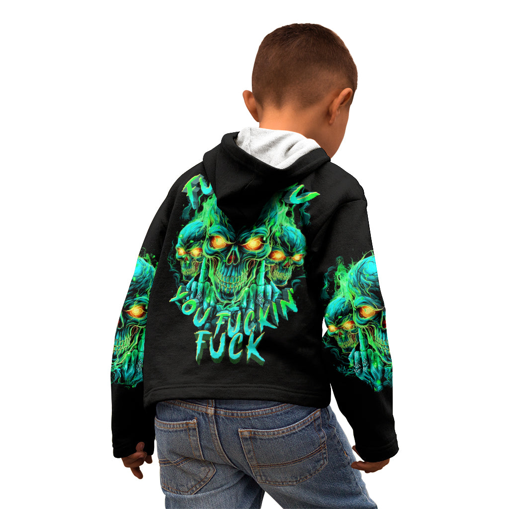 Flame Skull Kid Hoodie Fuck You You Fuckin Fuck