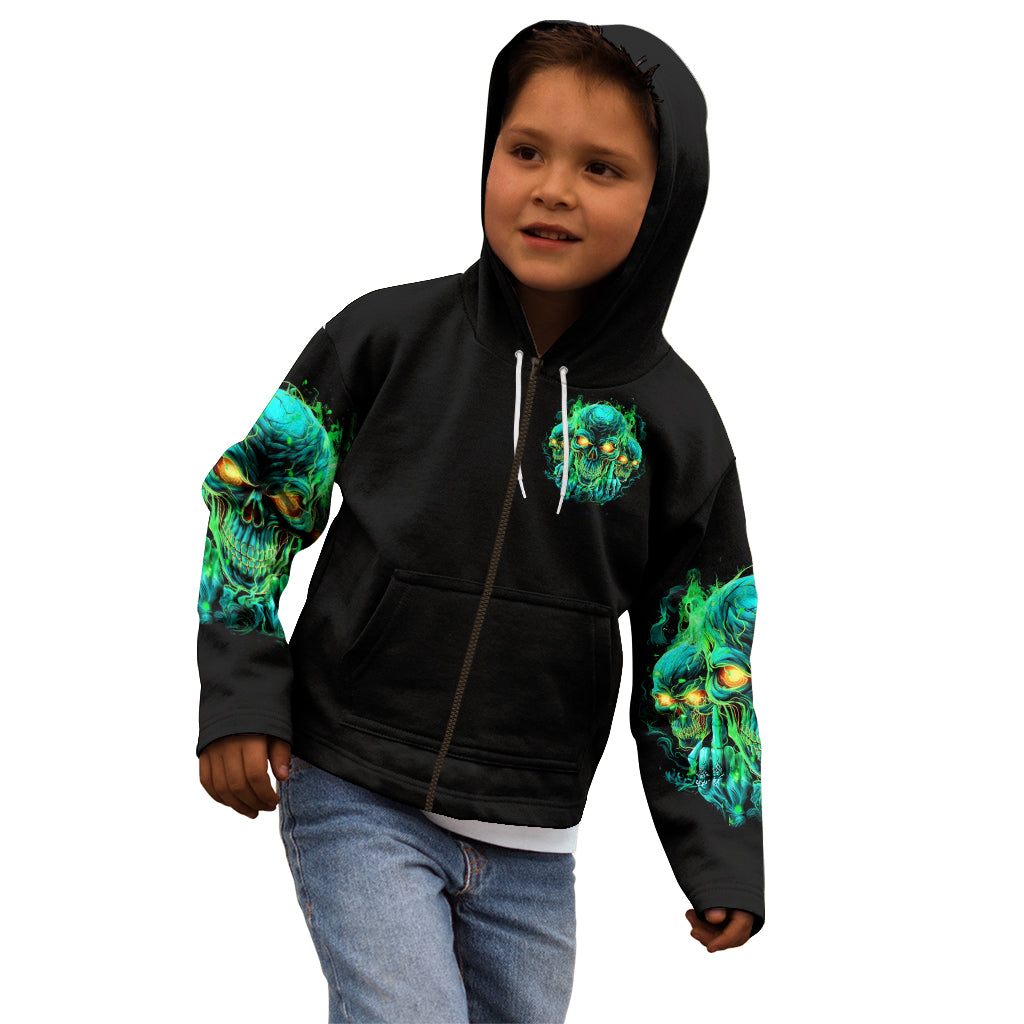 Flame Skull Kid Hoodie Fuck You You Fuckin Fuck