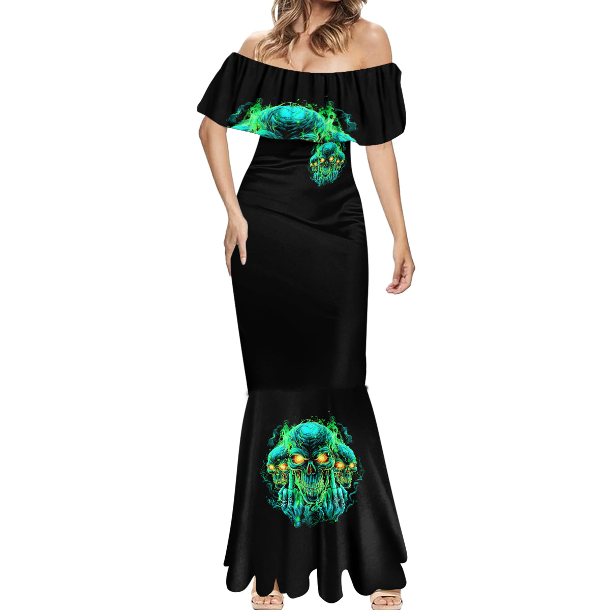 Flame Skull Mermaid Dress Fuck You You Fuckin Fuck