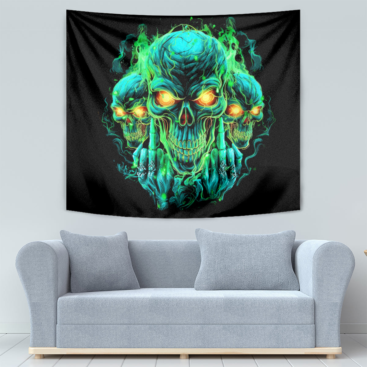 Flame Skull Tapestry Fuck You You Fuckin Fuck