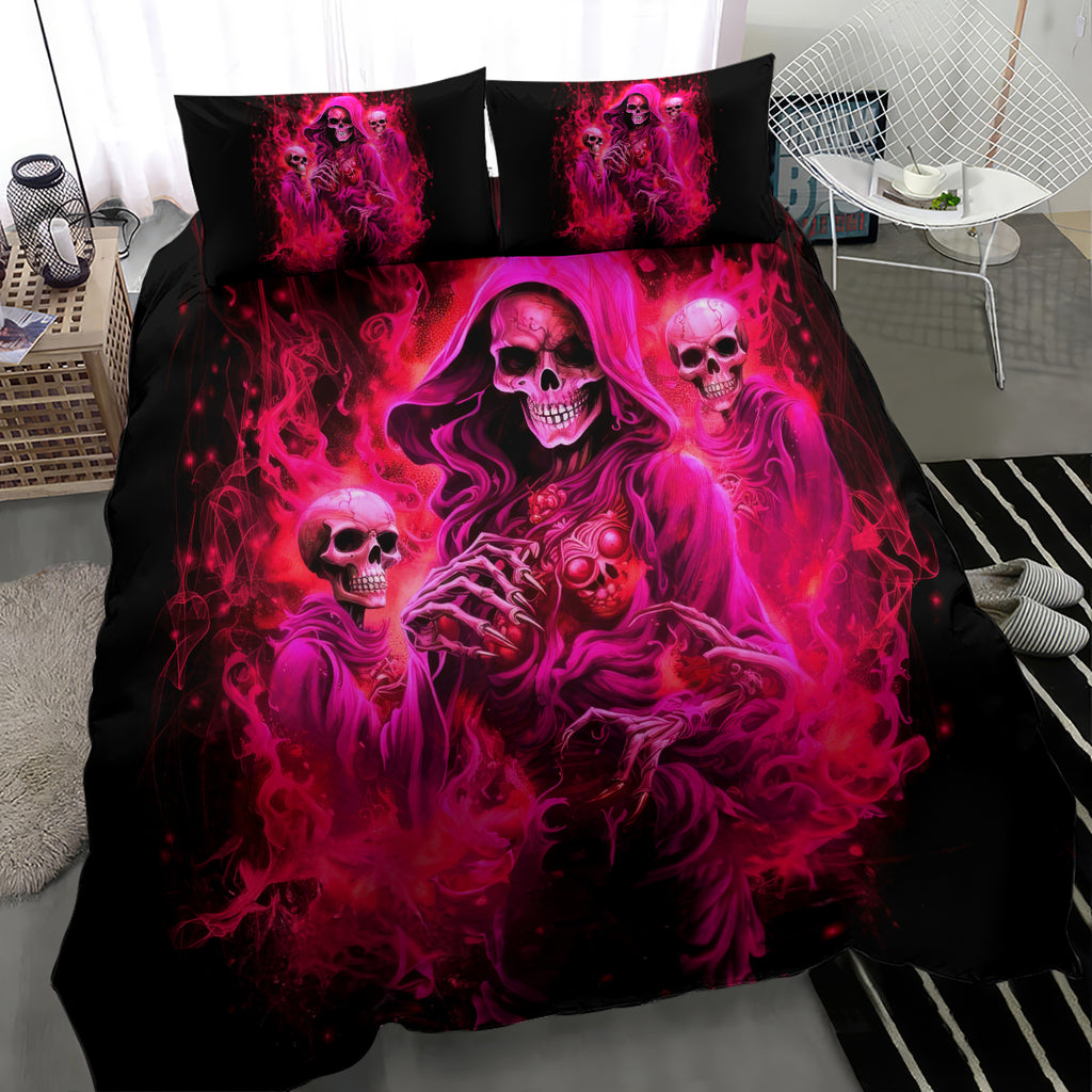 Flame Skull Bedding Set I Have 3 Sides Quite Sweet Funny Crazy And The Side You Never See