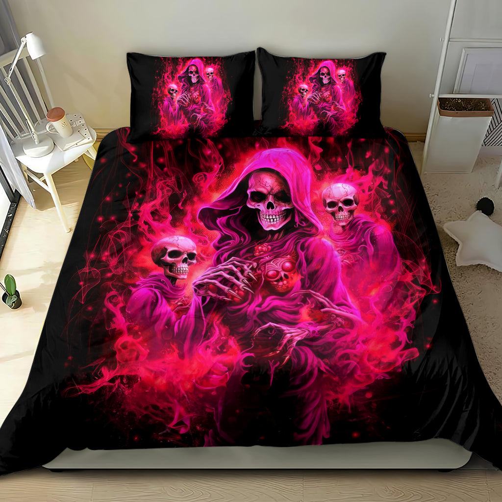 Flame Skull Bedding Set I Have 3 Sides Quite Sweet Funny Crazy And The Side You Never See