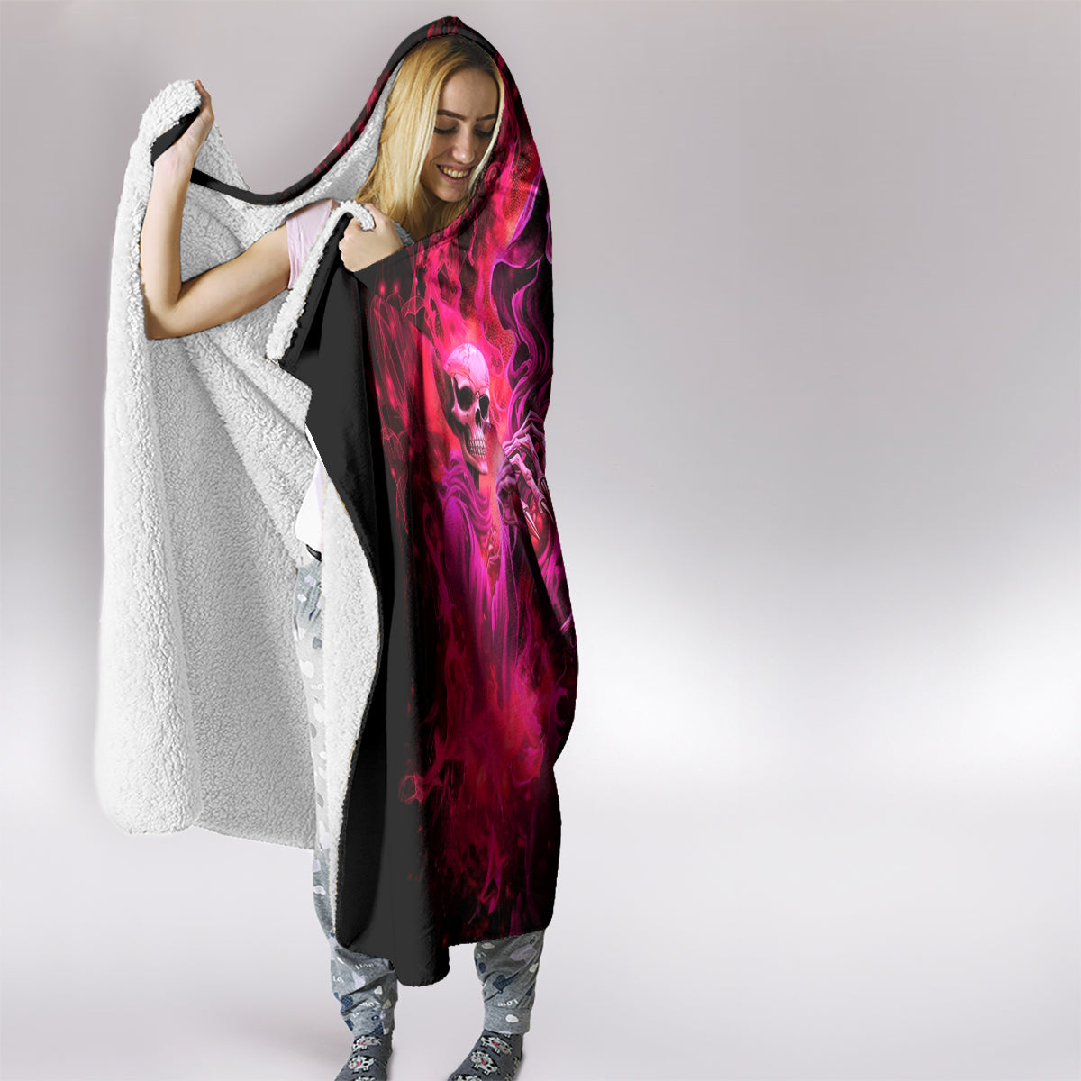 Flame Skull Hooded Blanket I Have 3 Sides Quite Sweet Funny Crazy And The Side You Never See