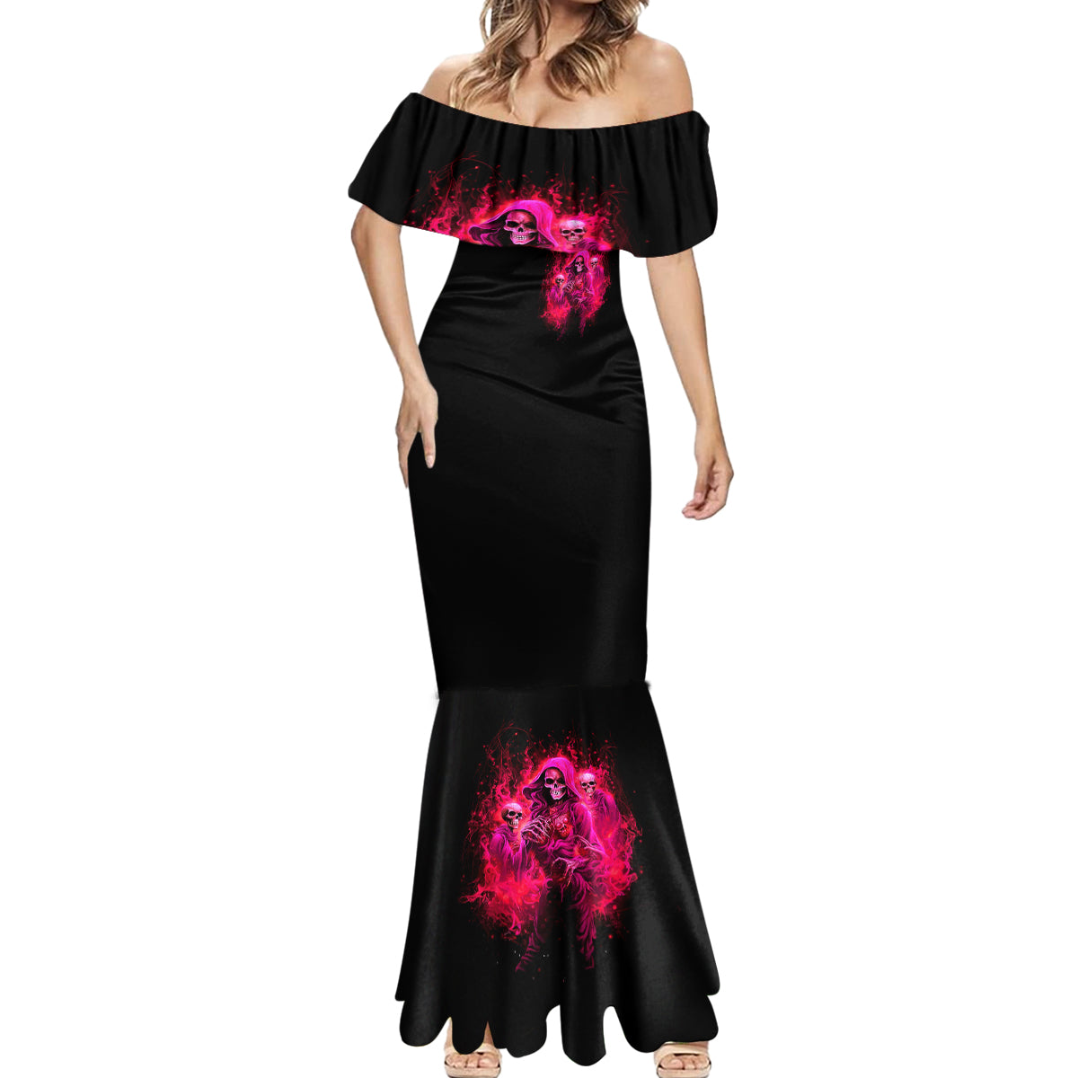 Flame Skull Mermaid Dress I Have 3 Sides Quite Sweet Funny Crazy And The Side You Never See