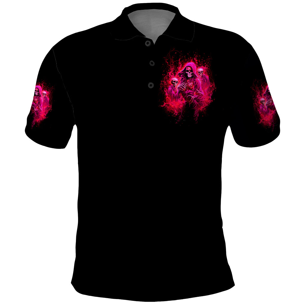Flame Skull Polo Shirt I Have 3 Sides Quite Sweet Funny Crazy And The Side You Never See