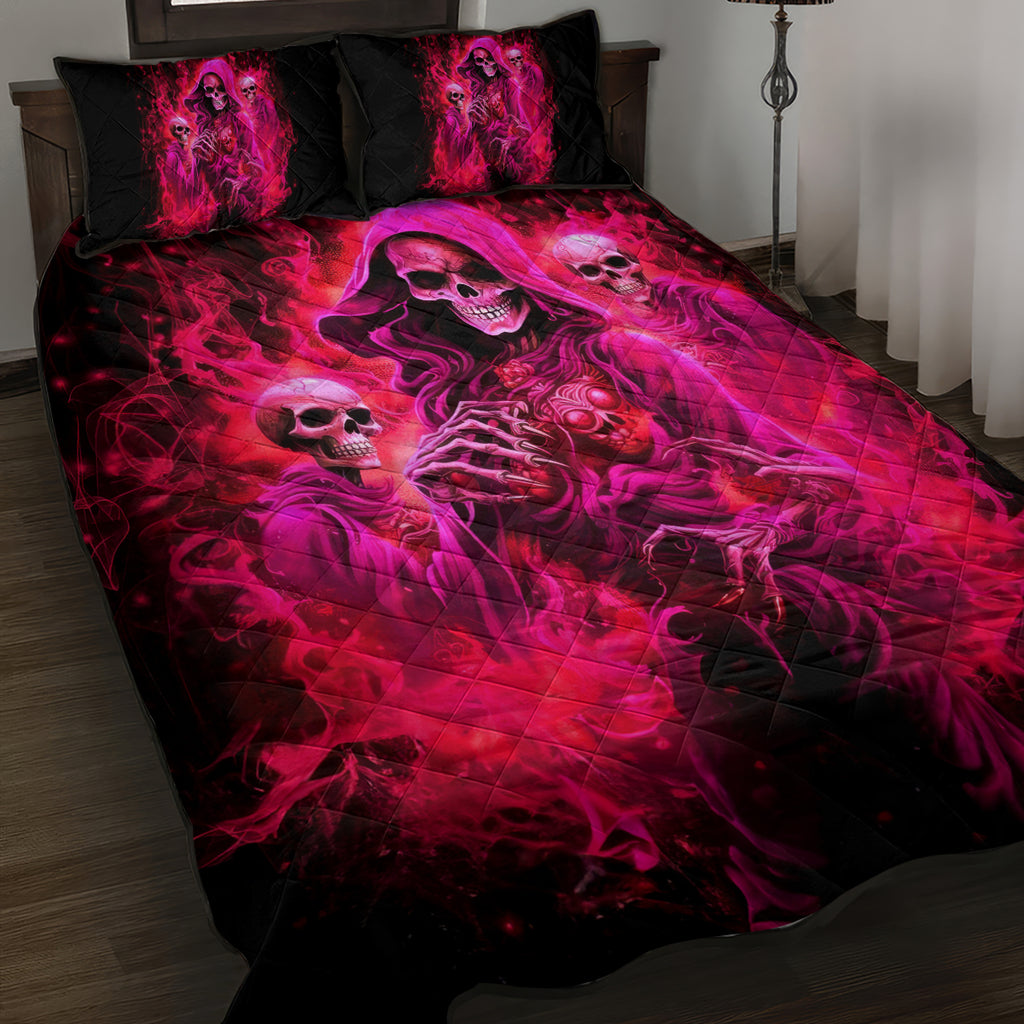Flame Skull Quilt Bed Set I Have 3 Sides Quite Sweet Funny Crazy And The Side You Never See
