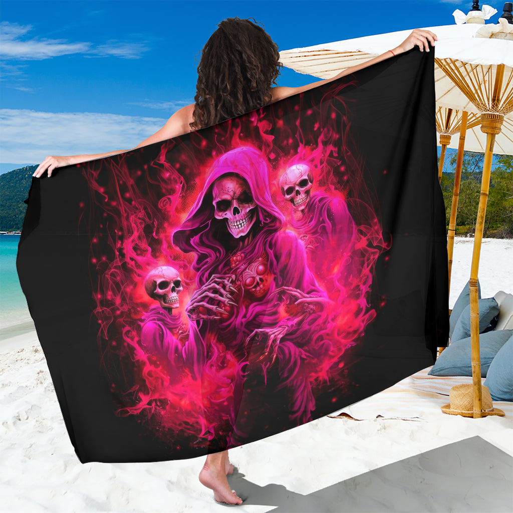 Flame Skull Sarong I Have 3 Sides Quite Sweet Funny Crazy And The Side You Never See